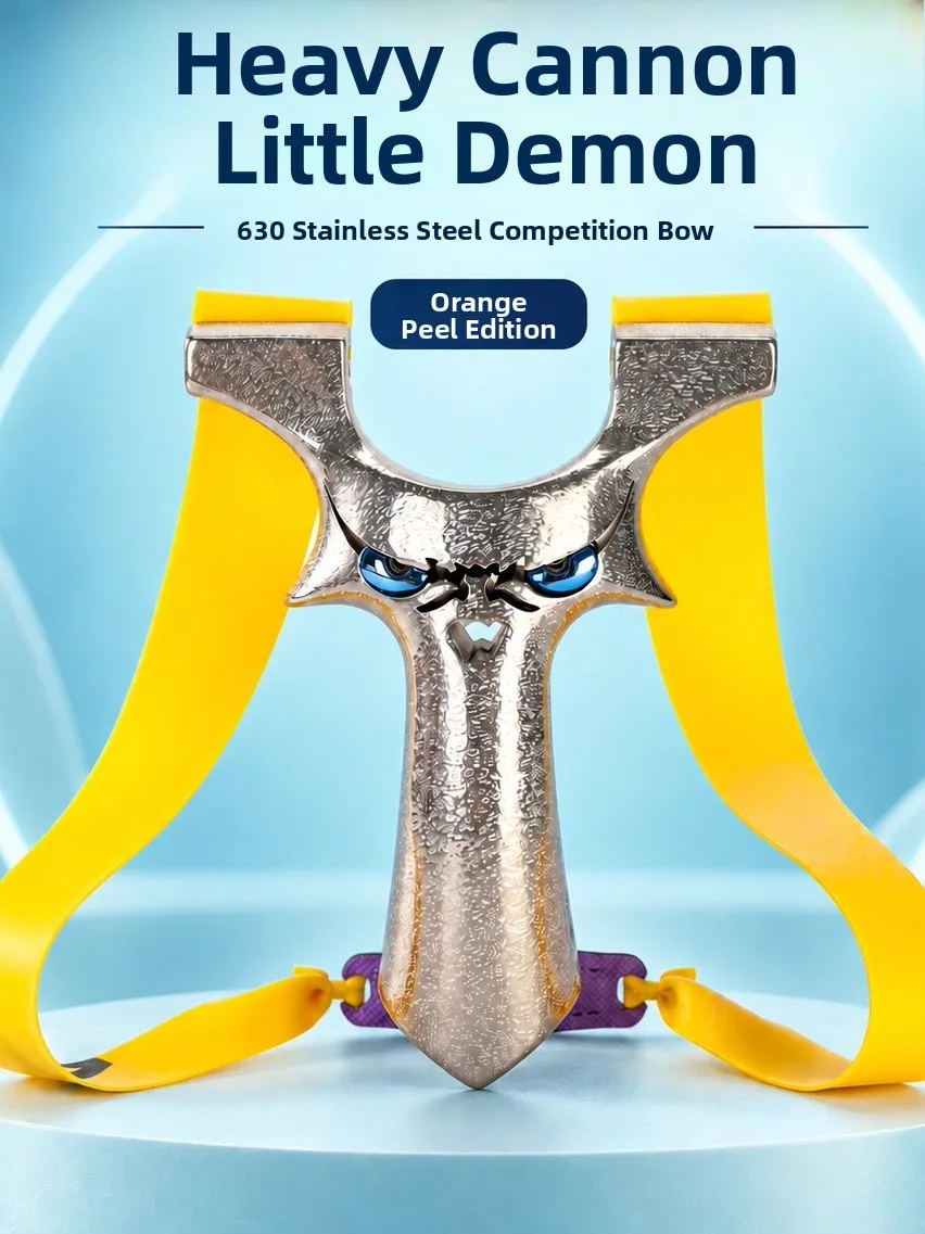 presasas-heavy-cannon-630-lance-pierre-de-precision-pour-competitions-en-exterieur-en-acier-inoxydable-modele-« dragon-tooth »-petit-modele-« devil »-avec-elastique-pour-tirer