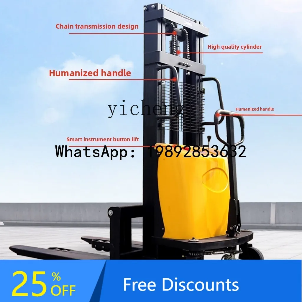 semi-electric forklift small hydraulic lift forklift mobile lift loading and unloading truck