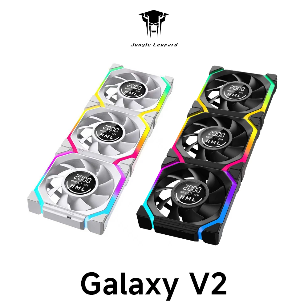 Galaxy v2 ventilador display de velocidade modular emenda sem fio cpu kit refrigerador de ar ventiladores argb 120mm