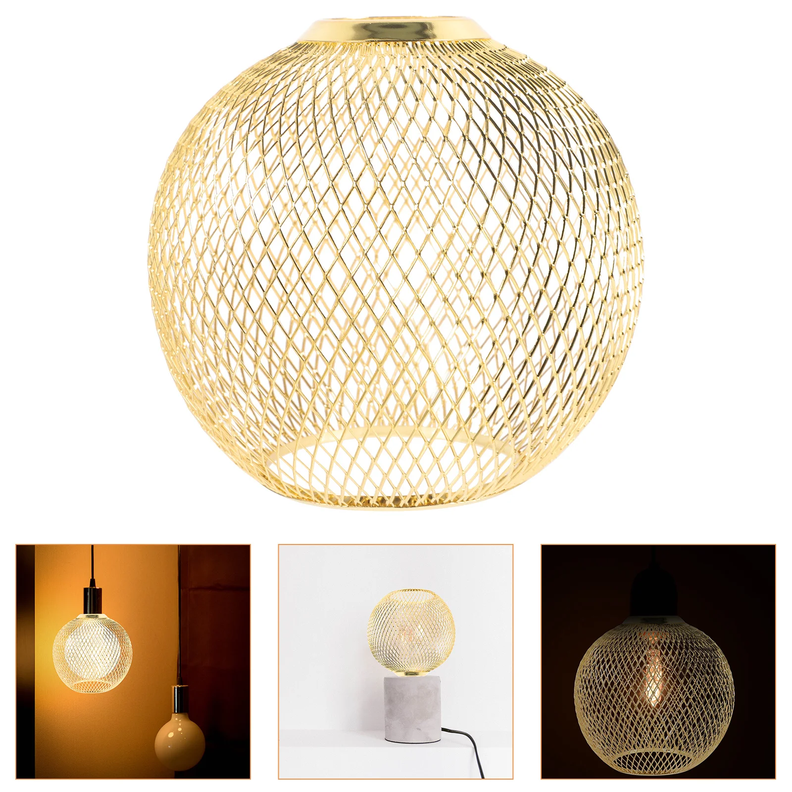 

Iron Hollow Lampshade Metal Pendant Lamp Cover Durable Hanging Light Shade Vintage Decorative Cover for Restaurant Home Bar