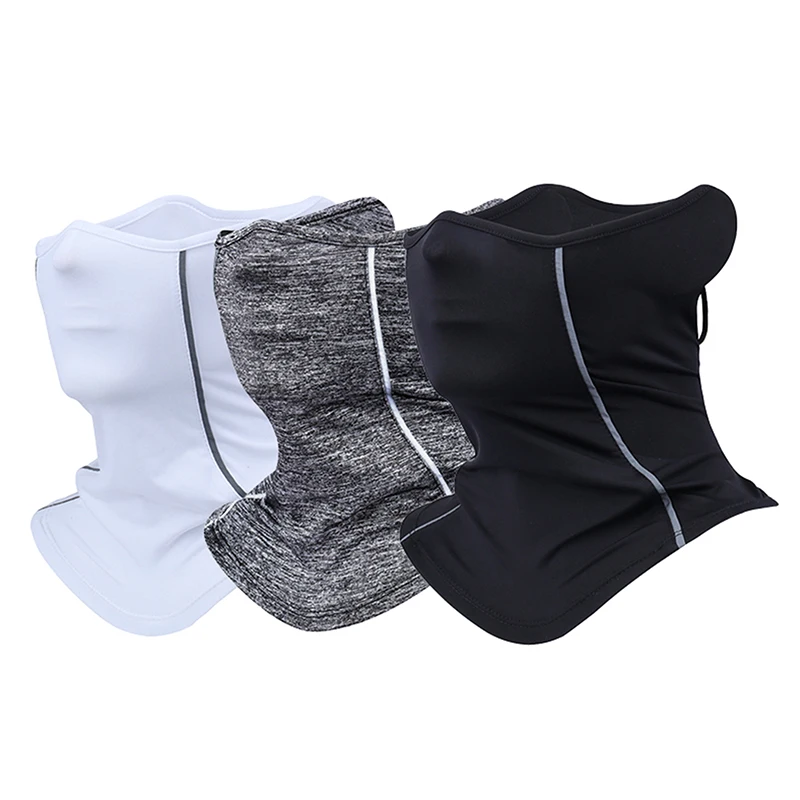 Reflective Nigh Riding Half Face Mask Summer Ice Silk Sunscreen Dust-proof Neck Collar Scarf Sports Bandana Men Women