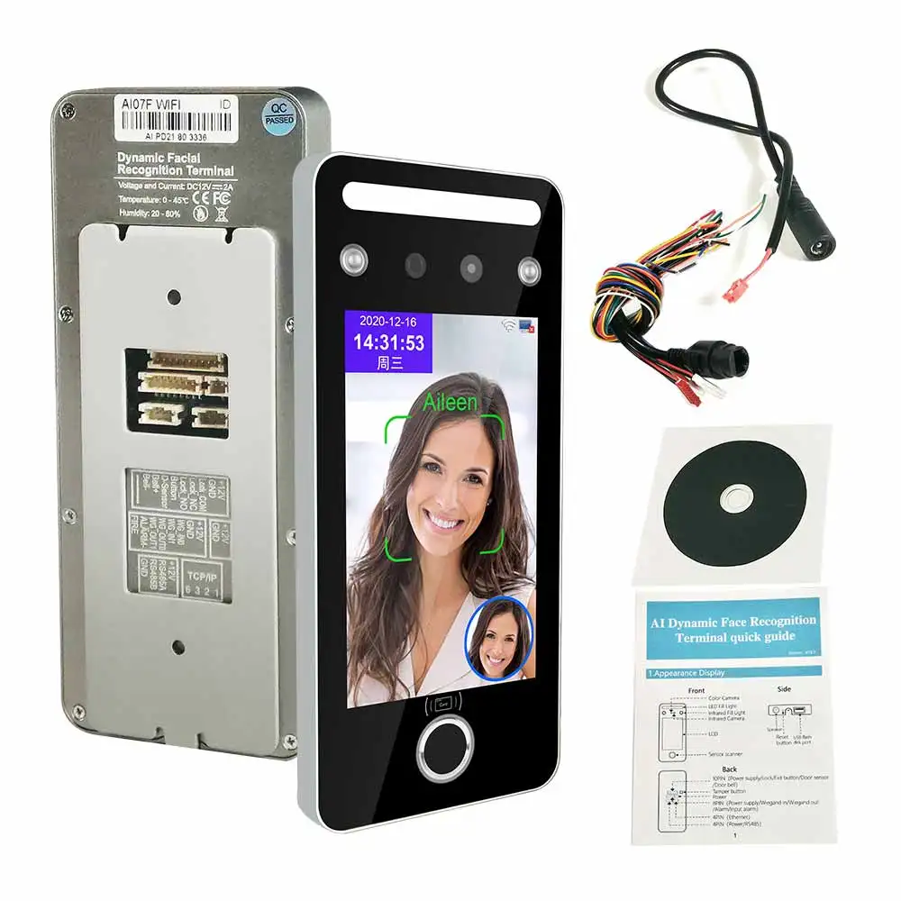 تسجيل الوقت البيومتري واي فاي TCP/IP AI التعرف على الوجه بصمة وقت الحضور آلة التحكم في الوصول مع برنامج سحابي #4