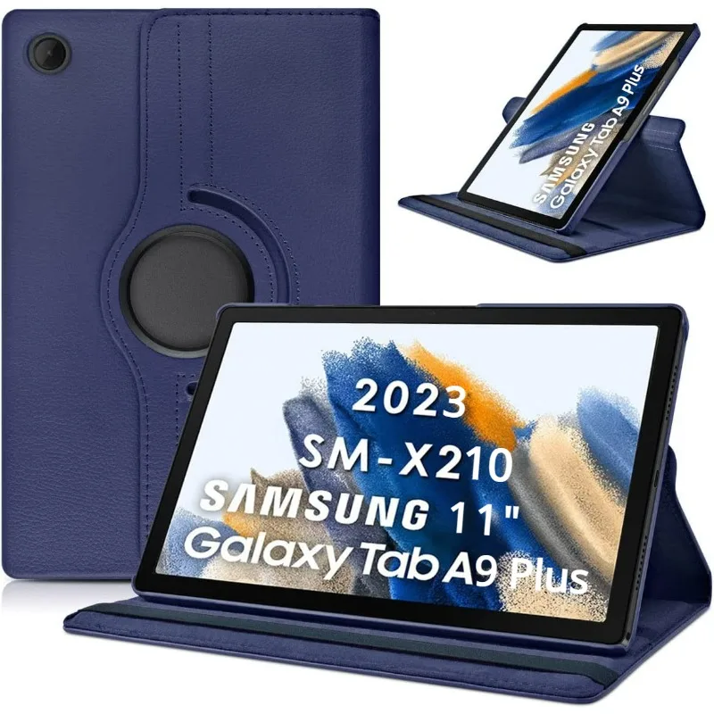 For Samsung Tab A9 Plus Case 11 inch 360 Degree Rotating Folio PU Leather Case Flip Cover For Galaxy Tab A9 Plus SM-X210 X216