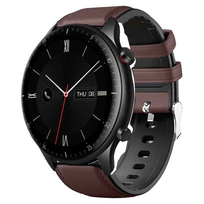 22mm Sport Bracelet For Huami Amazfit GTR 2 2E/GTR 47mm Smart Watch Band Leather Strap For Amazfit Pace/Stratos 2 2S 3 Men Strap