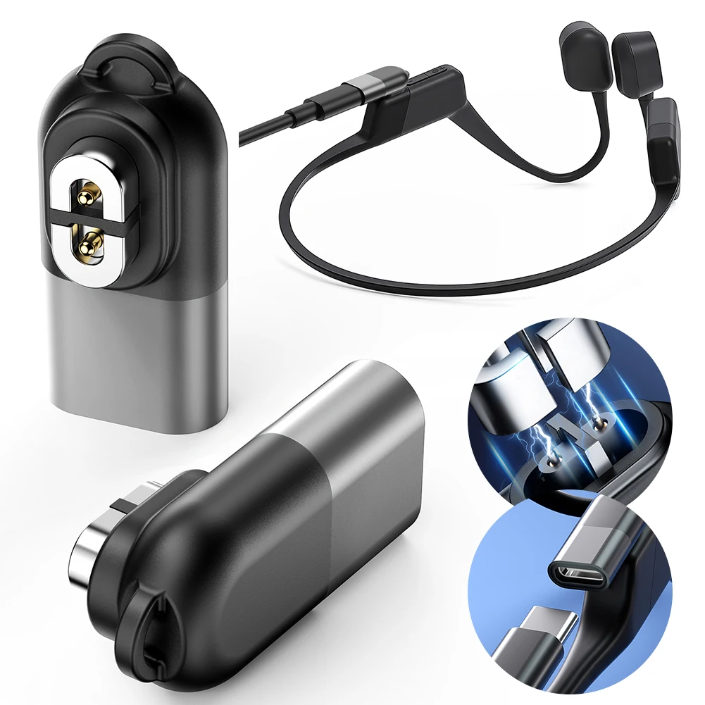 Magnetic Charger USB C Adapter Charger Type C Charging Adapter Type C Adapter for Aftershokz Shokz OpenRun Air/OpenRun Pro/Mini