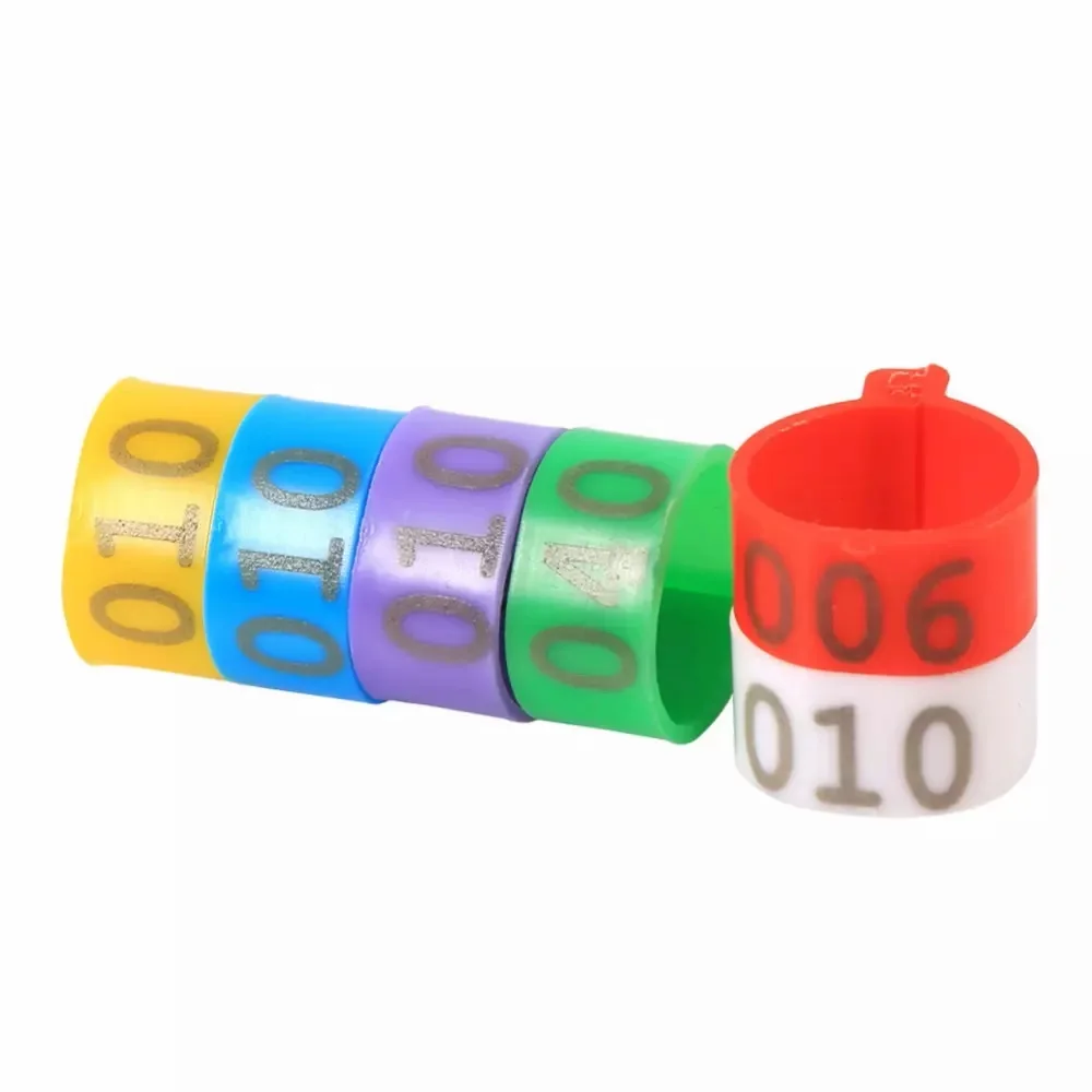 100 Pcs Bird Foot Ring Inner Diameter 8 mm Snap-on Identification Ring Poultry Dove Bird Parrot Clip Rings Pigeon Supplies