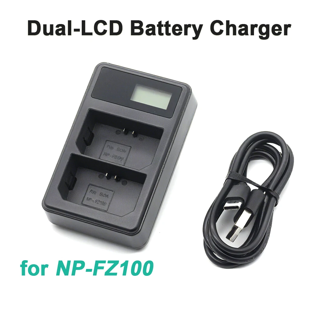 NP-FZ100 Battery Charger Compatible with A7 III, A7 IV, FX3, FX30, A9 II, A7R V, ZV-E1, A6700, Etc.