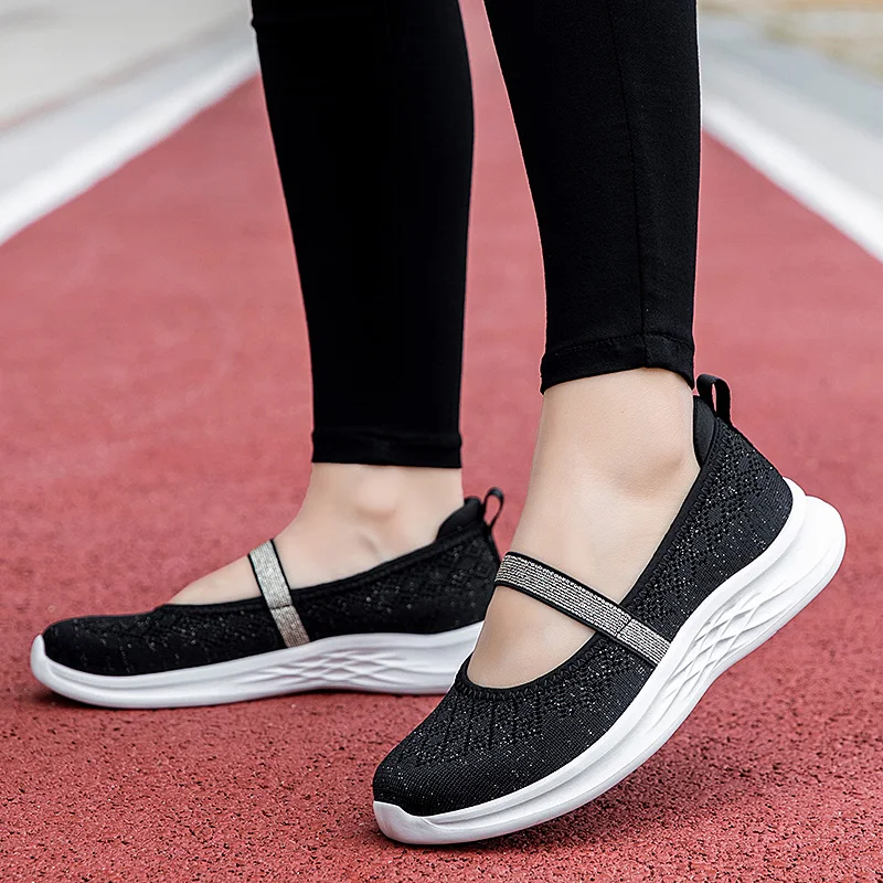 STRONGSHEN Women's Vulcanized Casual Shoes Fashion Summer Light Slip-on Mesh Walking Flat Shoes Tenis Feminino Female Shoes