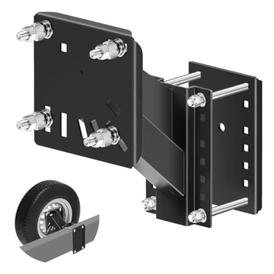 

Trailer Spare Tire Mount Bracket Heavy Duty Spare Tire Carrier Mount for Boat and RV Fits 5 and 6 and 8 Lugs Wheels on 4.5'' 4.