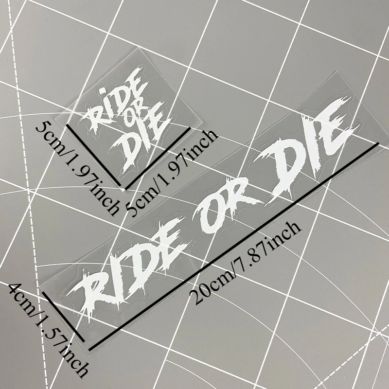 RIDE OR DIE Motorcycle Stickers Waterproof for Motorbike Helmet Fuel Tank Fairing Road Bike Top Tube Universal Vinyl Decals