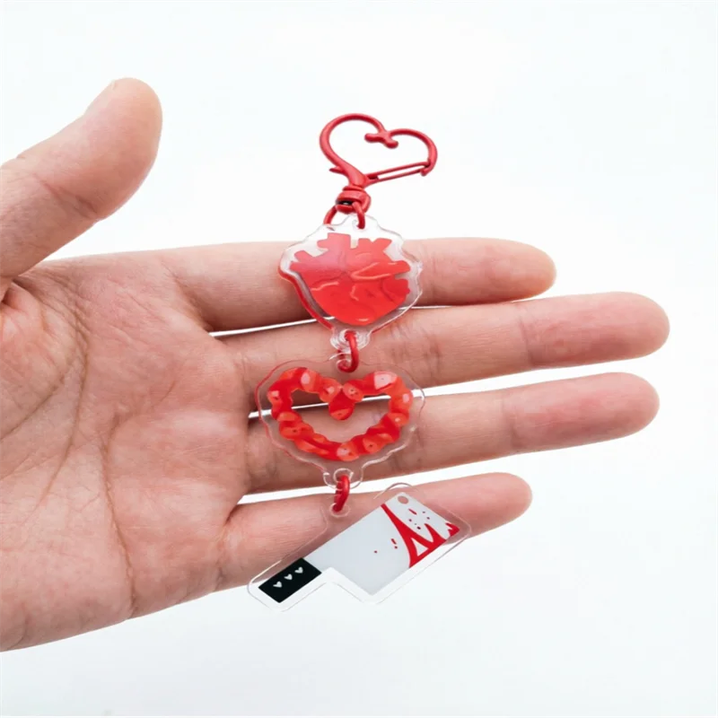 Retro Gaming Keychain - Horror Cute Guts & Knife |