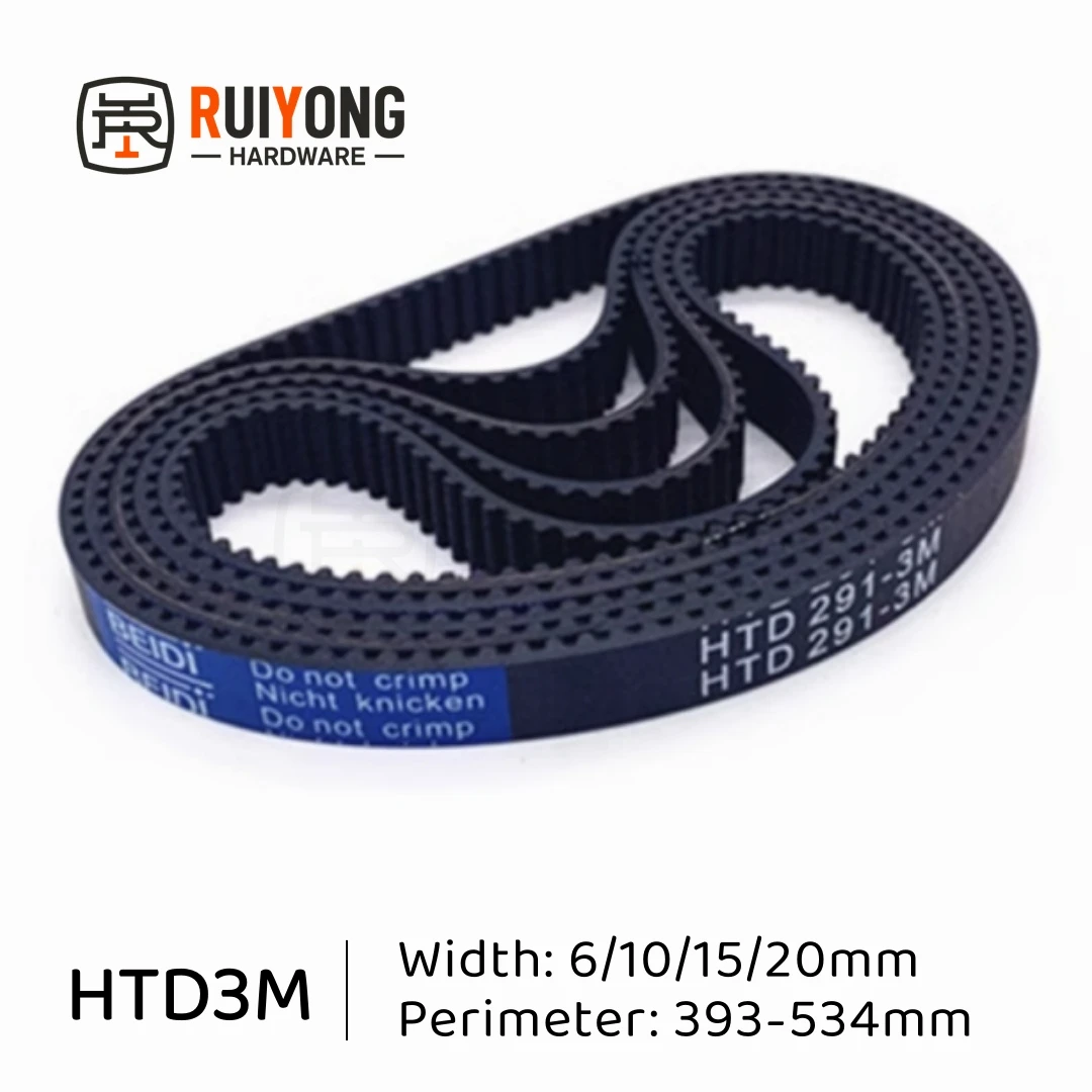 HTD3M Timing Belt Pitch 3mm Width 6/10/15/20mm  Perimeter 393-534mm Closed Rubber Drive Belts 3D printed parts