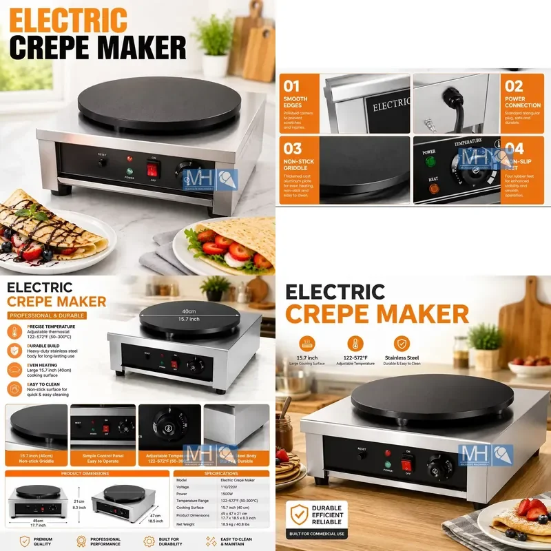 Heavy Pancake Machine Industrial Automatic Pancake Machine Non-stick Stainless Steel Commercial Cooking Equipment