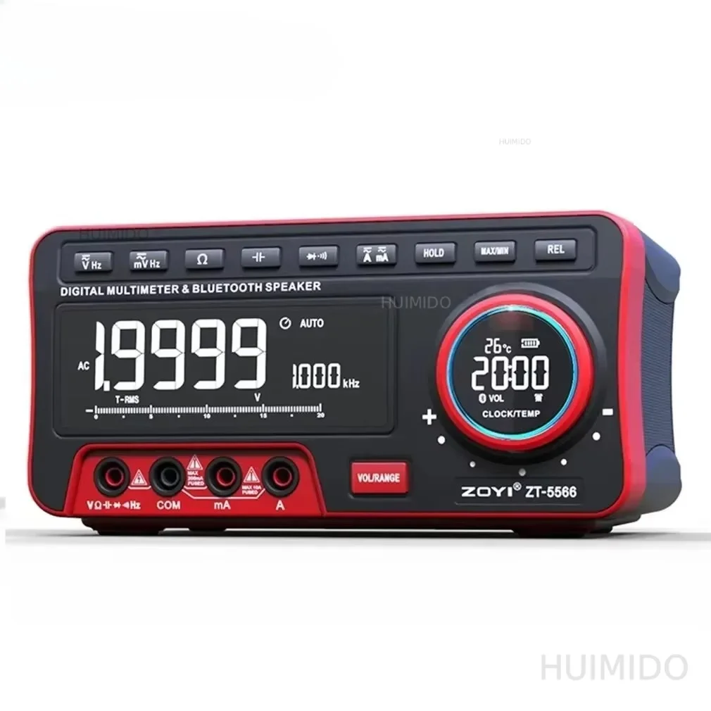 Premium Mini Desktop Multimeter ZT-5566 Dual Screen EBTN 19999 Counts Multimeter With Wireless Speaker Voltage Current Cap Hz Te