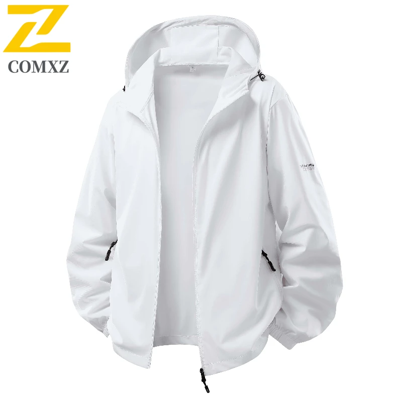 

Летняя куртка с капюшоном для мужчин и женщин, водонепроницаемая солнцезащитная одежда, пальто для рыбалки и велоспорта, быстросохнущая ветровка с принтом