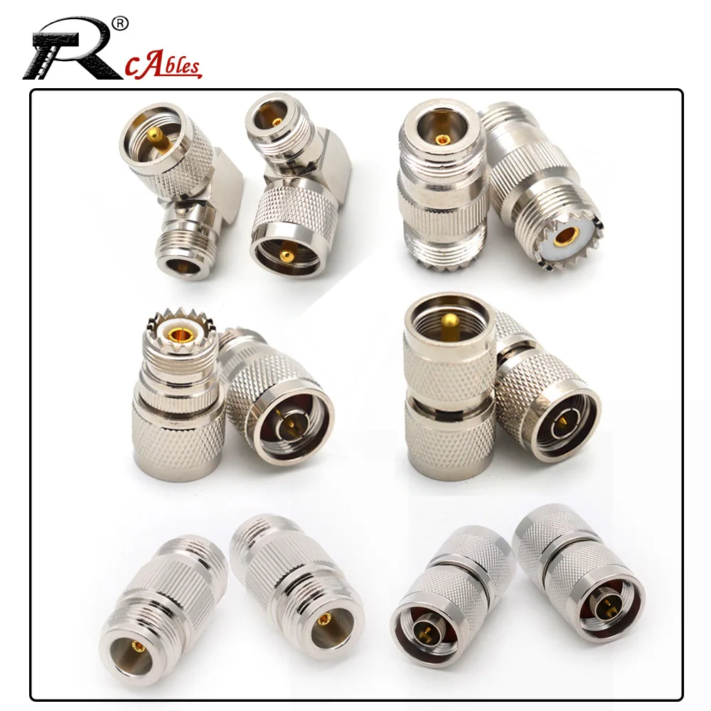 N Type Connector L16 N Male Female to PL259 UHF Male to SO239 UHF Female 90Degree Right Angle Splitter Bulkhead RF Brass Copper