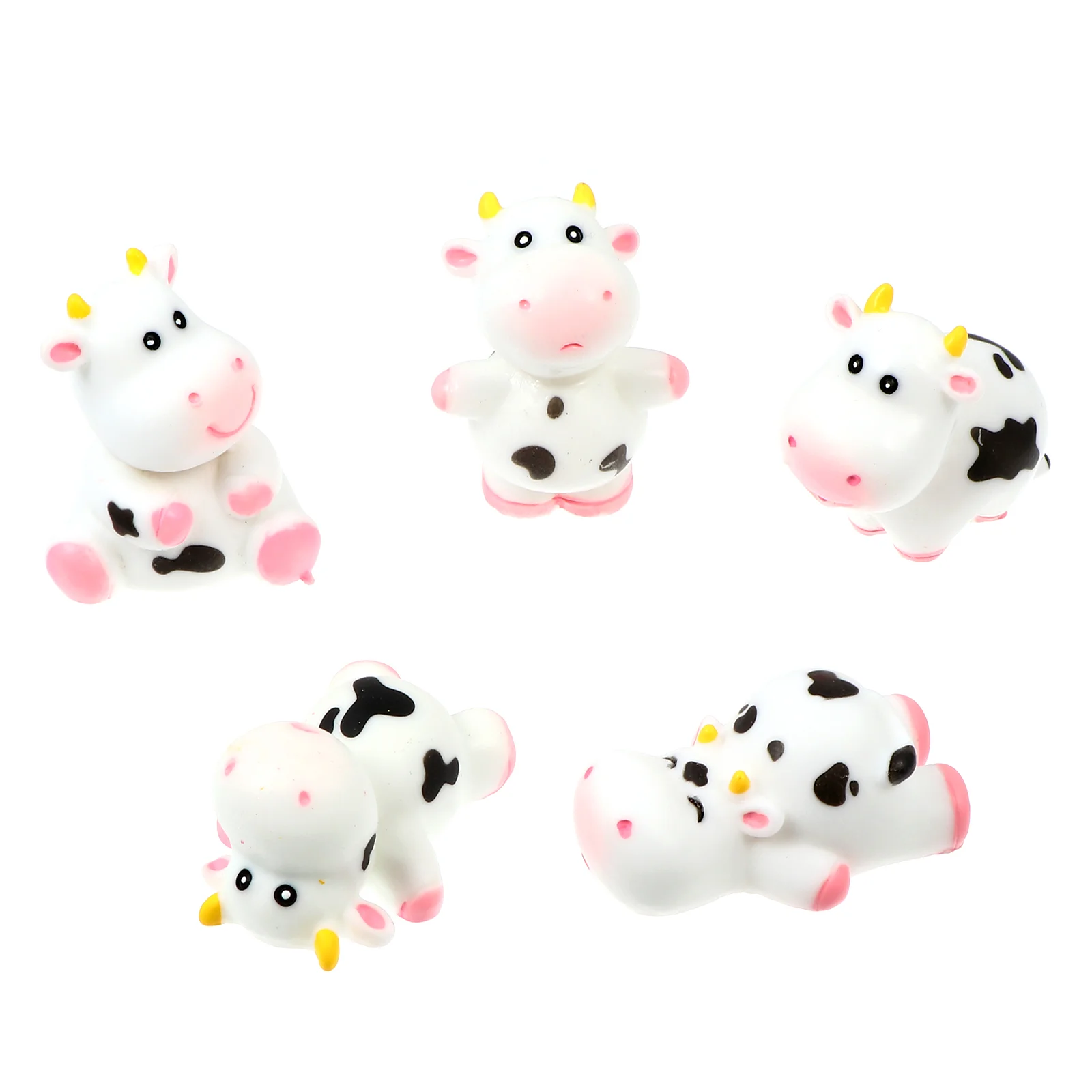 

5 Pcs Cupcake Ornament Mini Cow Accessories Miniature Micro Landscape Figurines