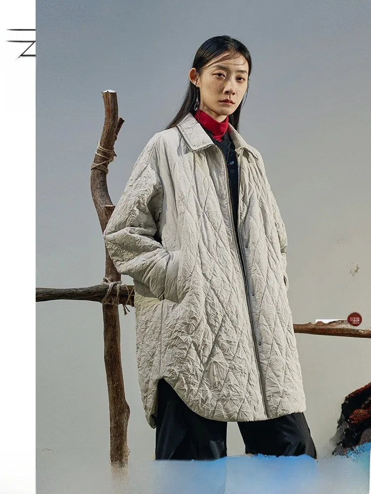 

Loose irt Sle Women's New Snow Cotton Jaet Winter New Arrival Lightweight Warm Folded Design Cotton Sandwich Outerwear