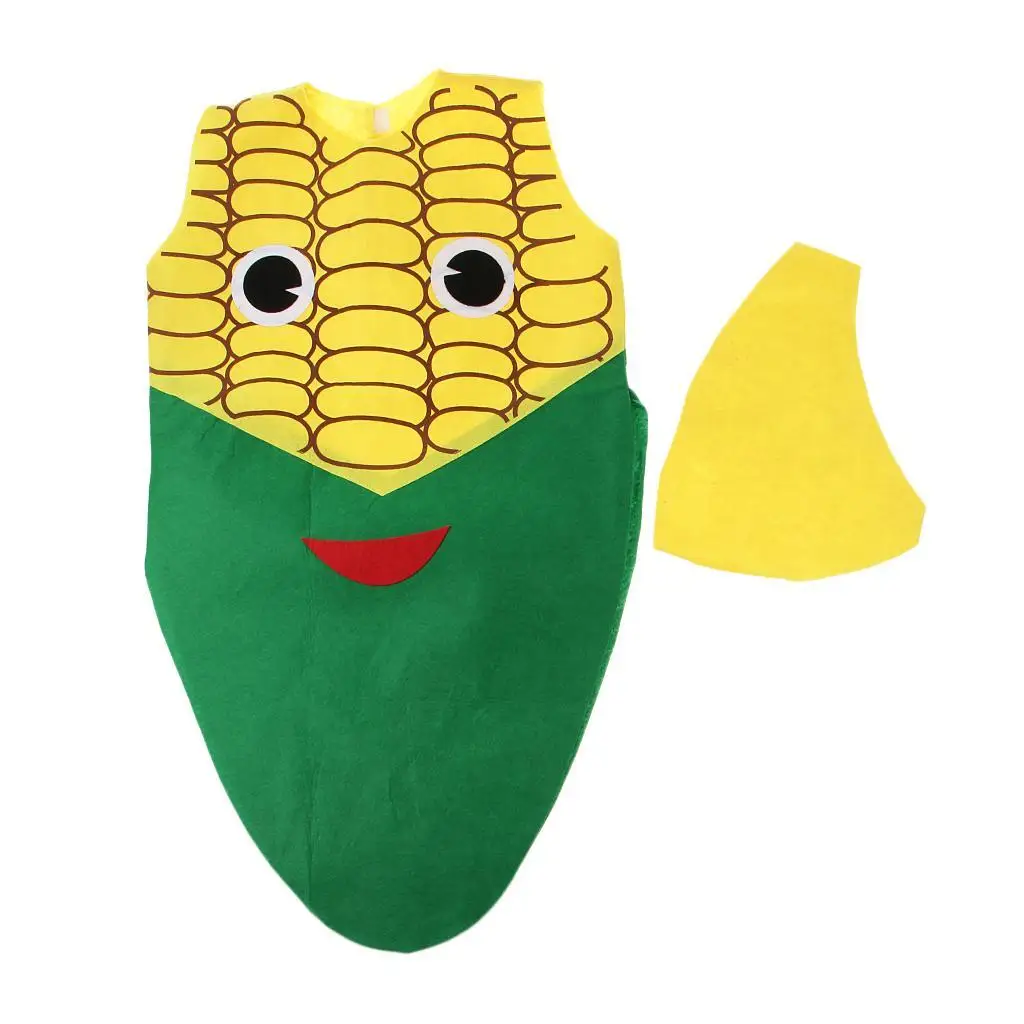 Kids Costume Non-woven Fabric Fruit Outfit Party Fancy Dress Corn