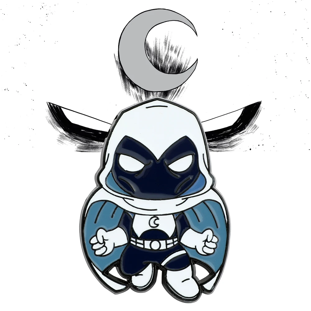 Marvel Series Movie Moon Knight Enamel Brooch Marc Spector Lapel Pin Metal Badge Movie Jewelry Accessories Gifts