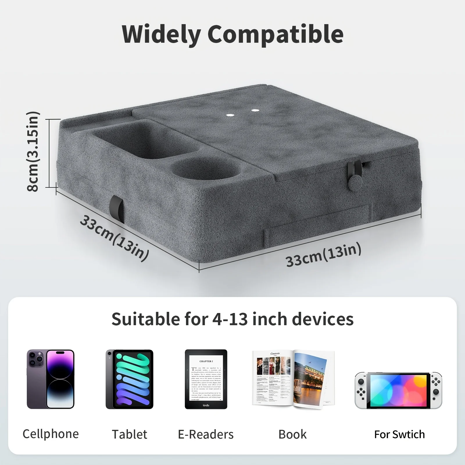 

Tablet pillow case, foldable iPad stand, suitable for use on your lap, in bed, or at your desk—a padded tablet stand