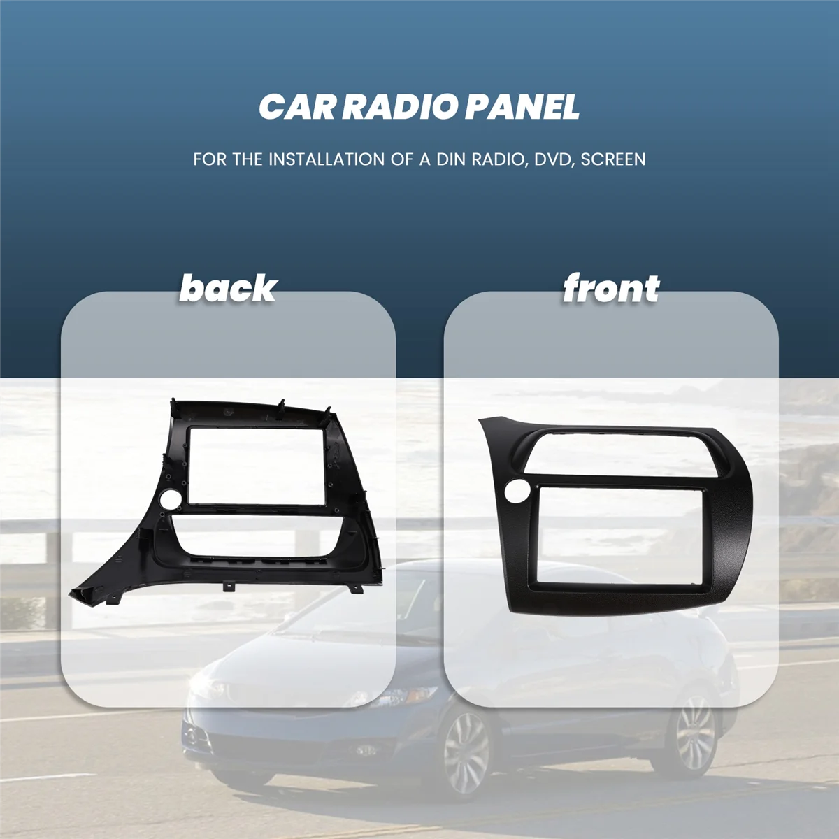 For Double Din Fascia Radio Dvd Stereo Cd Panel Dash Mounting Installation Trim Kit Face Frame Bezel with Wire