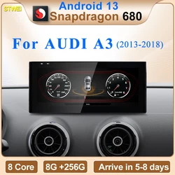 STWEI Qualcomm Snapdragon 680 6225 2.4GHz Wireless CarPlay Auto For AUDI A3 Car Multiledia Players Video GPS Navi Bluetooth