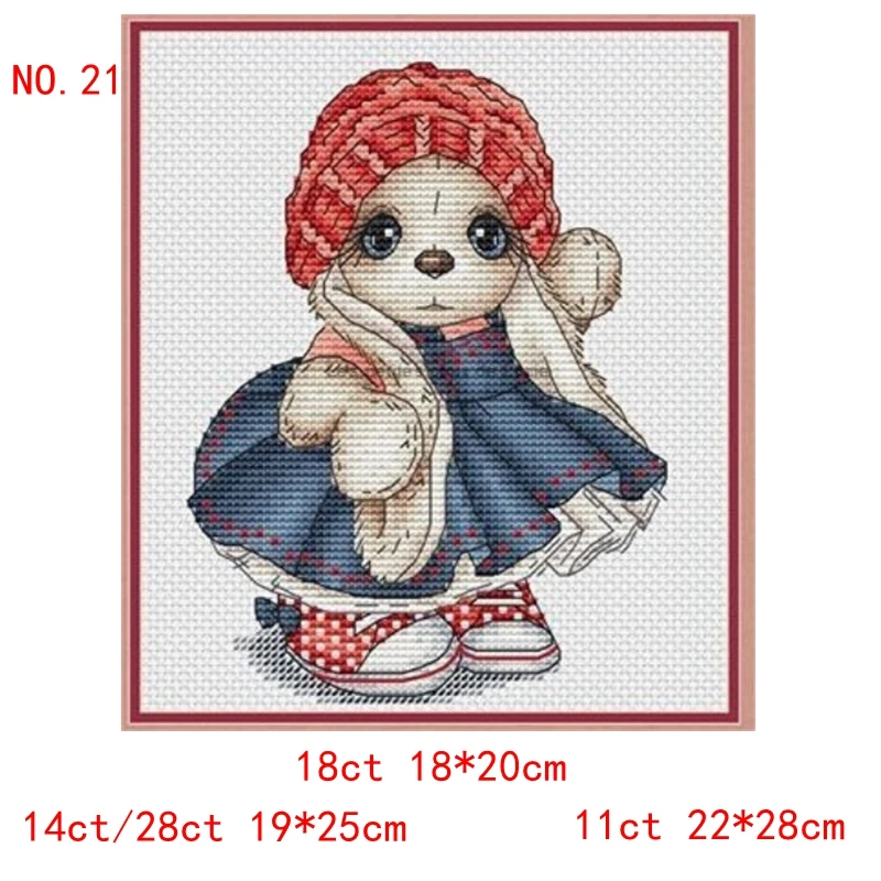 The cross-stitch set 28CT, 18CT, 14CT and 11CT can be selected as printed fabric handcrafted material pack saga blue denim dress