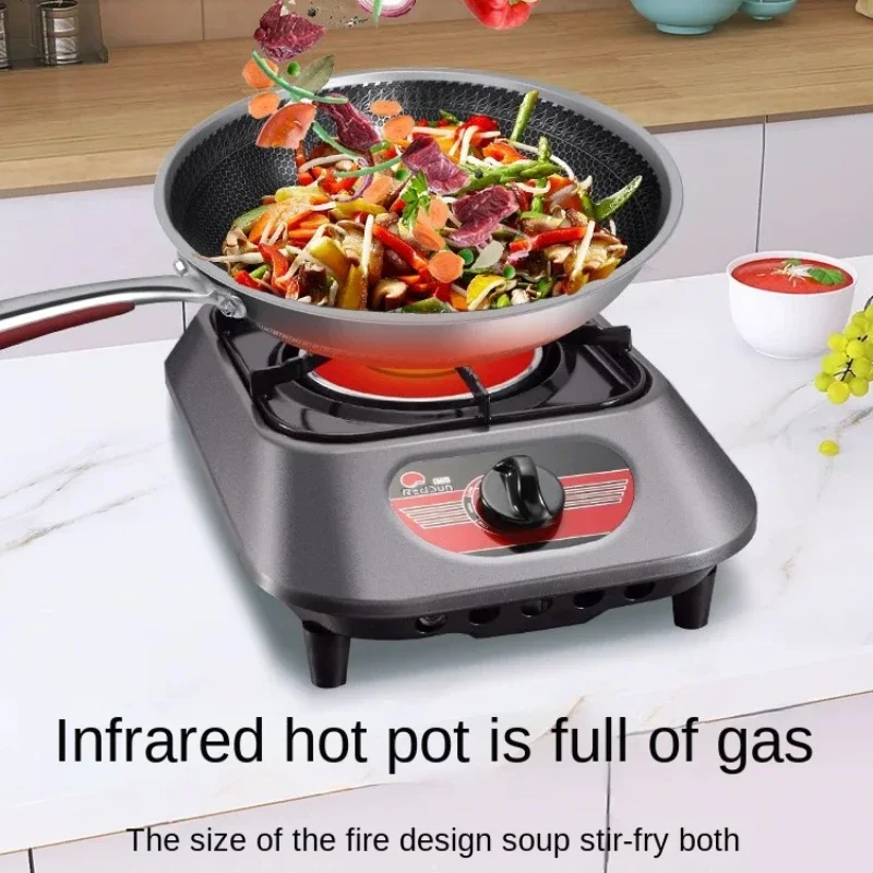 Red Sun Infrared Single Stove Desktop Household Liquefied Gas Natural Gas Stove Portable Gas Stove 828D