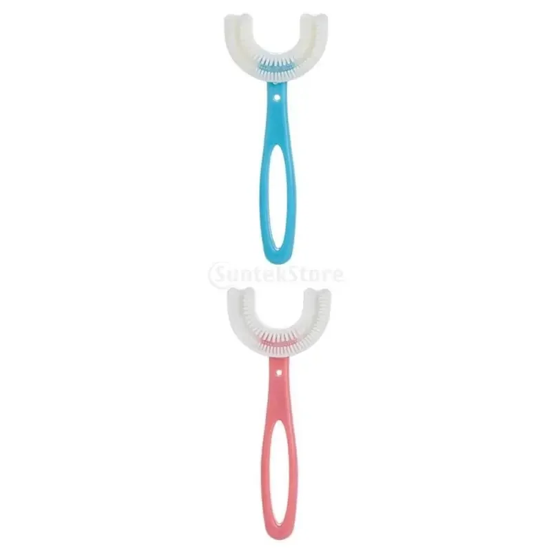 Kids Toothbrush for Training Teeing Silicone Bristles Massage Gums
