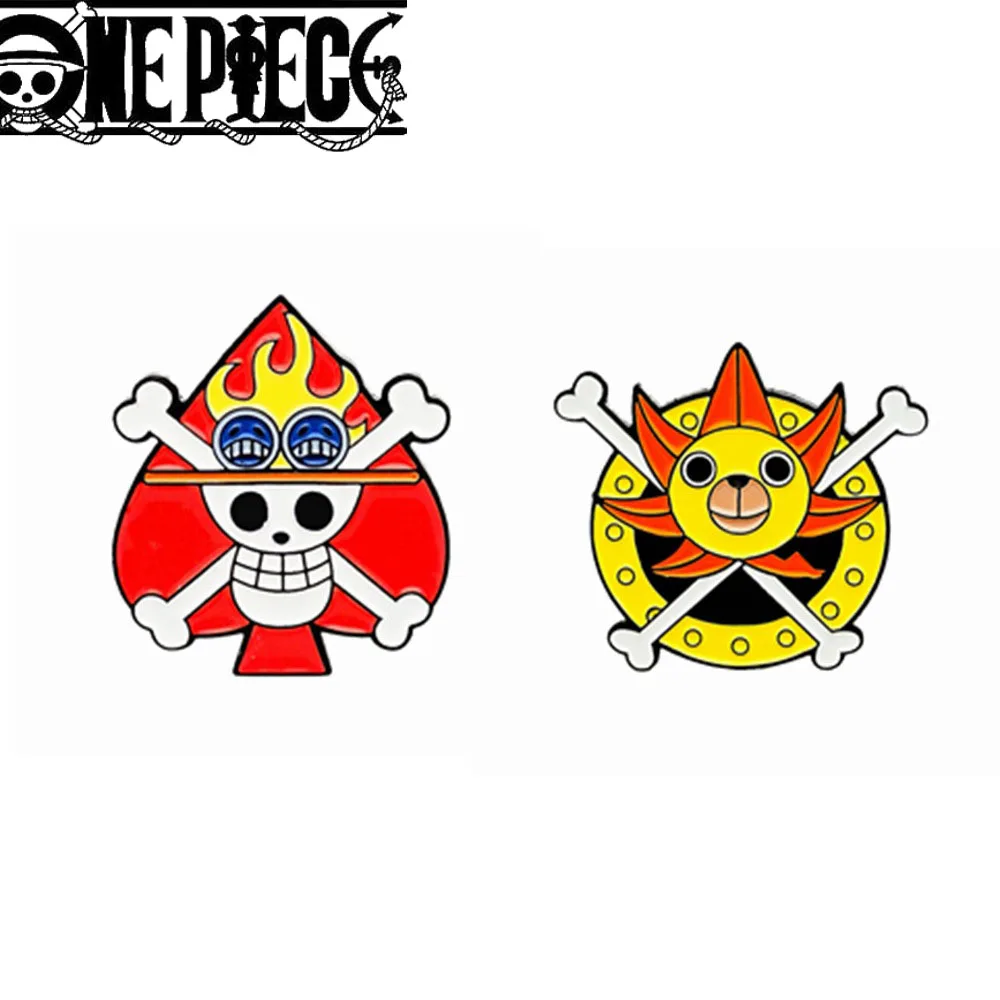 One Piece Luffy Brooch Action Anime Figures THOUSAND SUNNY Cartoon Cute Metal Enamel Backpack Ornaments Children Birthday Gifts