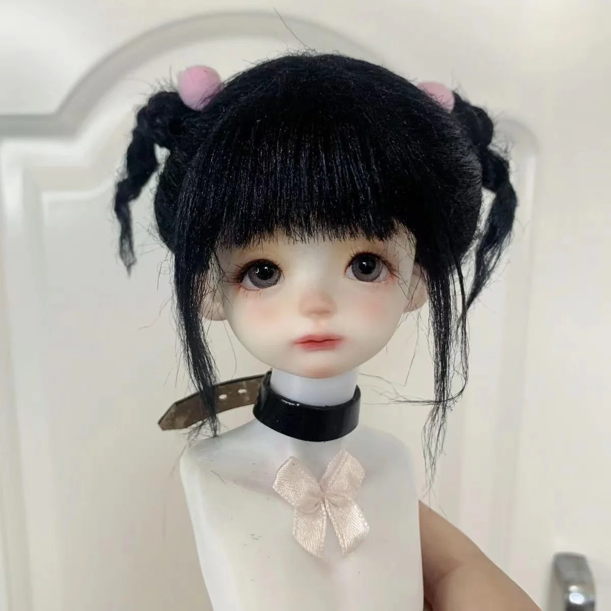 

OB11 imitation beach wool wig, Lovely 1/4 1/6 1/8 BJD doll black wig 1 piece