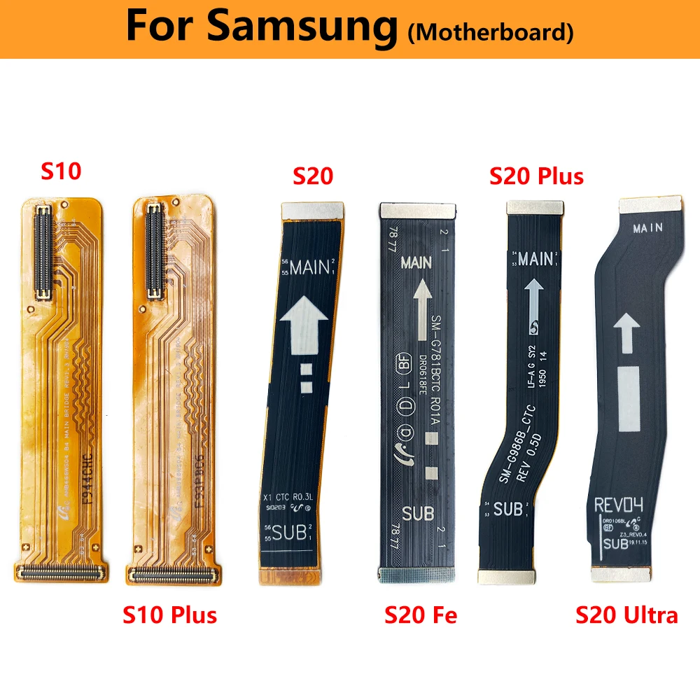 20 buah kabel fleksibel LCD Motherboard papan utama untuk Samsung S20 Ultra S20 Fe S10 Plus