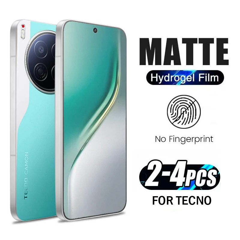 

2-4Piece Anti-Glare Matte Hydrogel Film for Tecno Camon 40 30 20 Premier Screen Protector for Camon 30 20 19 Pro Neo Soft Film