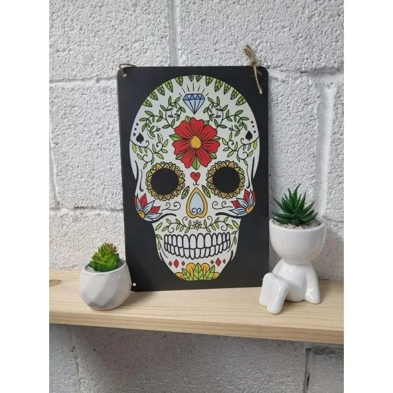 ملصق على شكل جمجمة قوطية: لوحة فنية جدارية جريئة لداخل البيانات