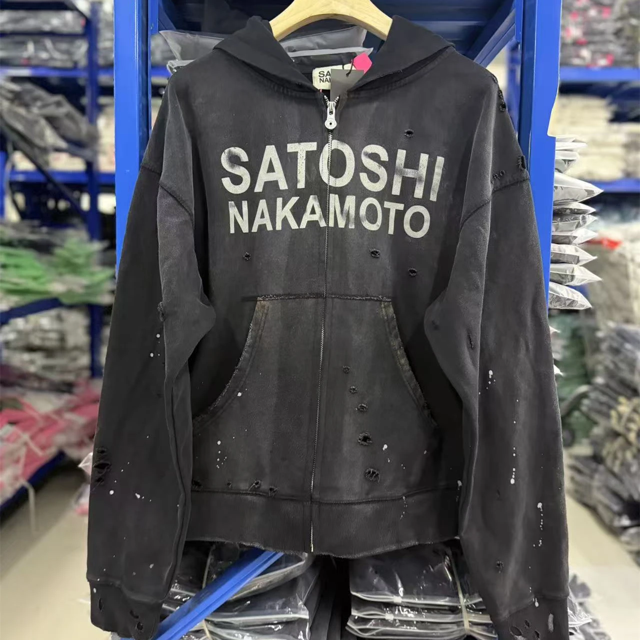 Mens Fashion Jumpers - WASHED SATOSHI NAKAMOTO 26SS Luke Logo-Printed