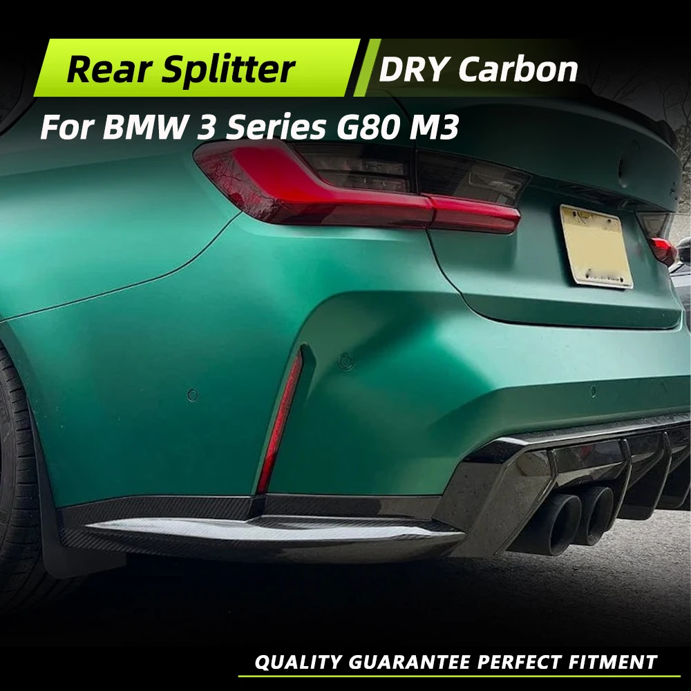 

Задний бампер автомобиля, сплиттер для BMW G80 M3 Sedan, 4 двери, 2021 2022, автомобильный задний сплиттер, фартук для губ, гоночный комплект кузова, сухое углеродное волокно