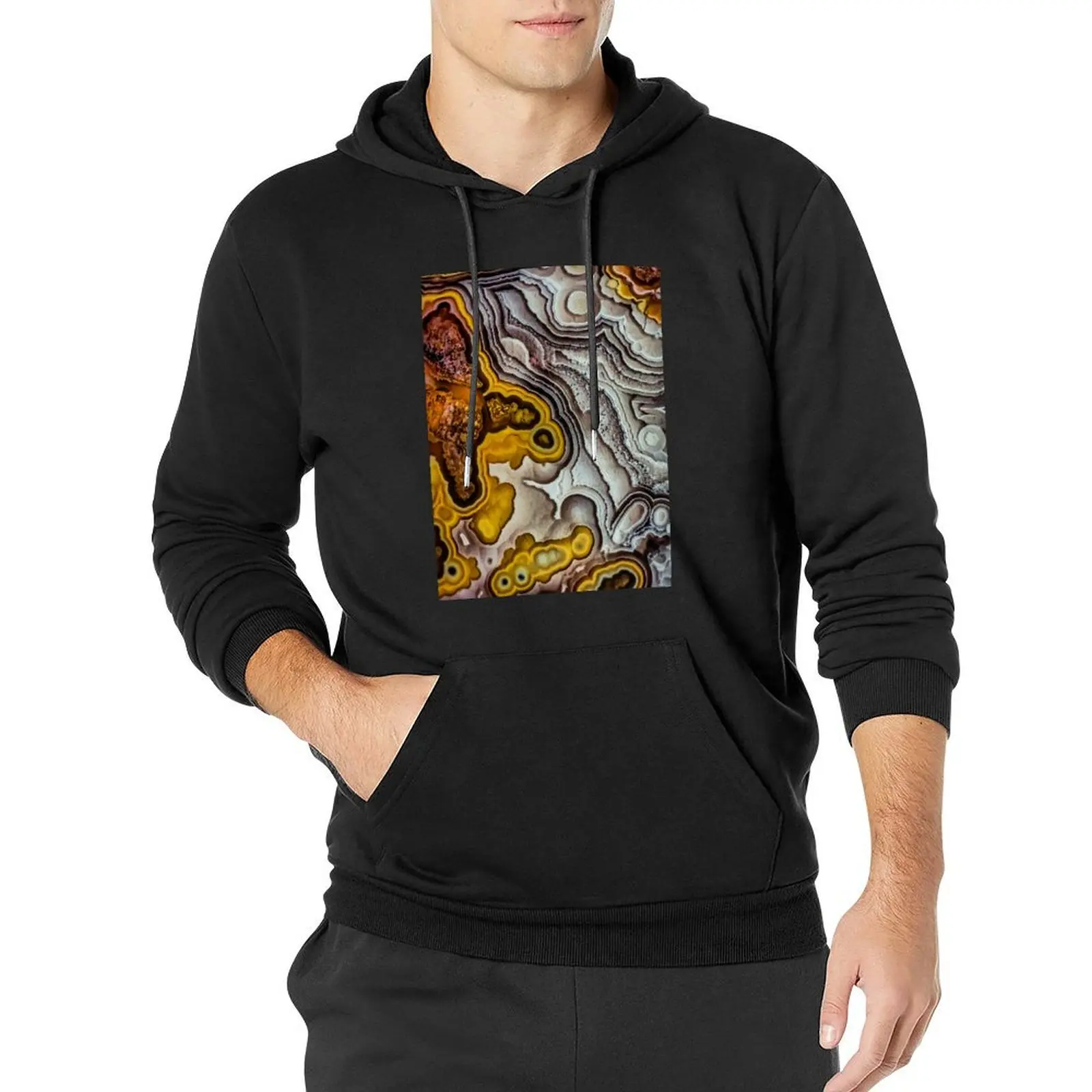 Gemstone texture - crazy lace agate Pullover Hoodie male clothes hooded shirt hoodie for men