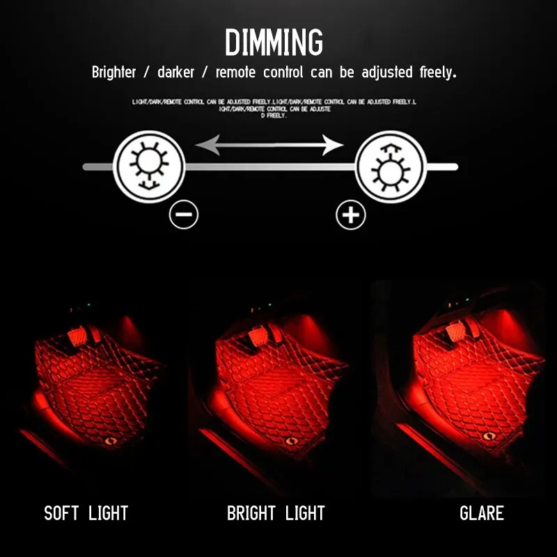 Led Car Foot Ambient Light With USB Neon Mood Lighting Music Control App RGB Auto Interior Decorative Atmosphere Light