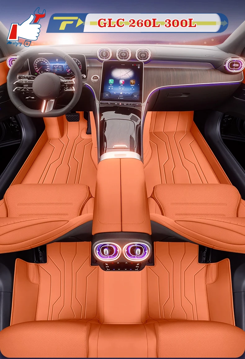 

Автомобильный коврик с левым рулем для Benz GLC 260L 300L 2024-2025, полный коврик для ног, напольный коврик, водонепроницаемый