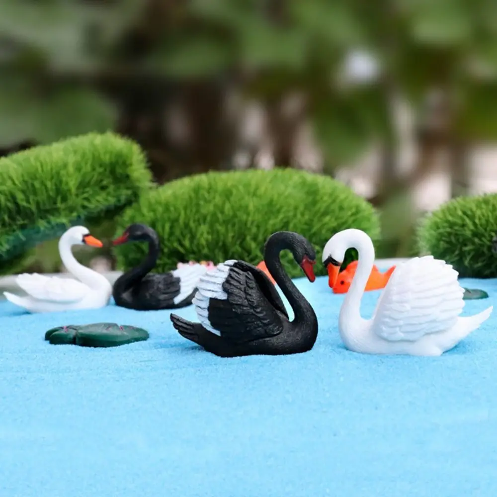 Mini Craft Swan Miniatures Cute DIY Goose Model Animal Lover Swan Ornaments Decor Accessories