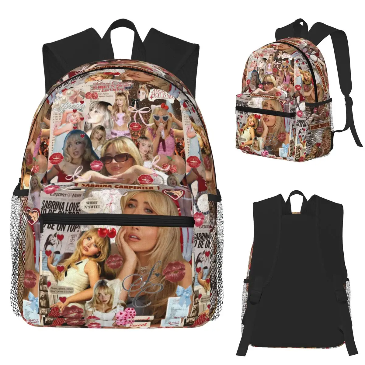 

S-Sabrina Carpenter Album Singer Student Backpack School Bag Hiking Travel Daypack for Men Women Bookbag Shoulder Bags