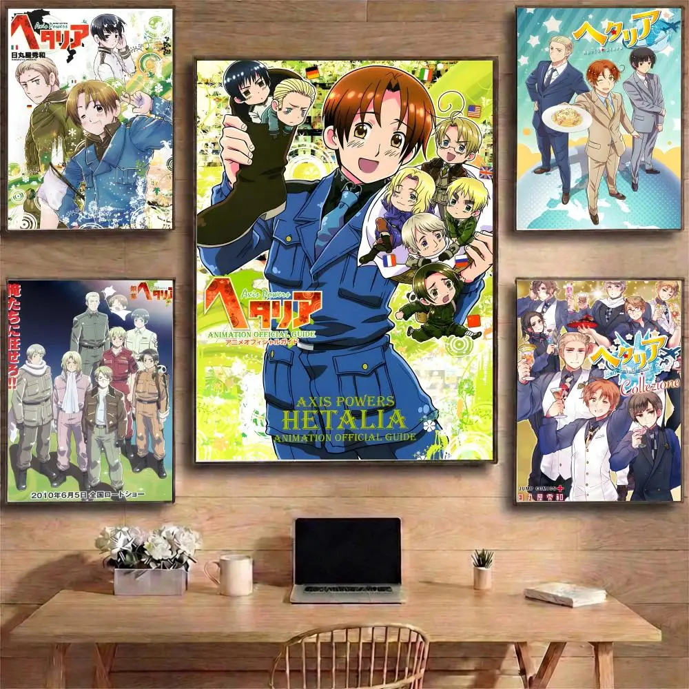 H-Hetalia Axis Powers ANIME Poster HD Waterproof Self-Adhesi