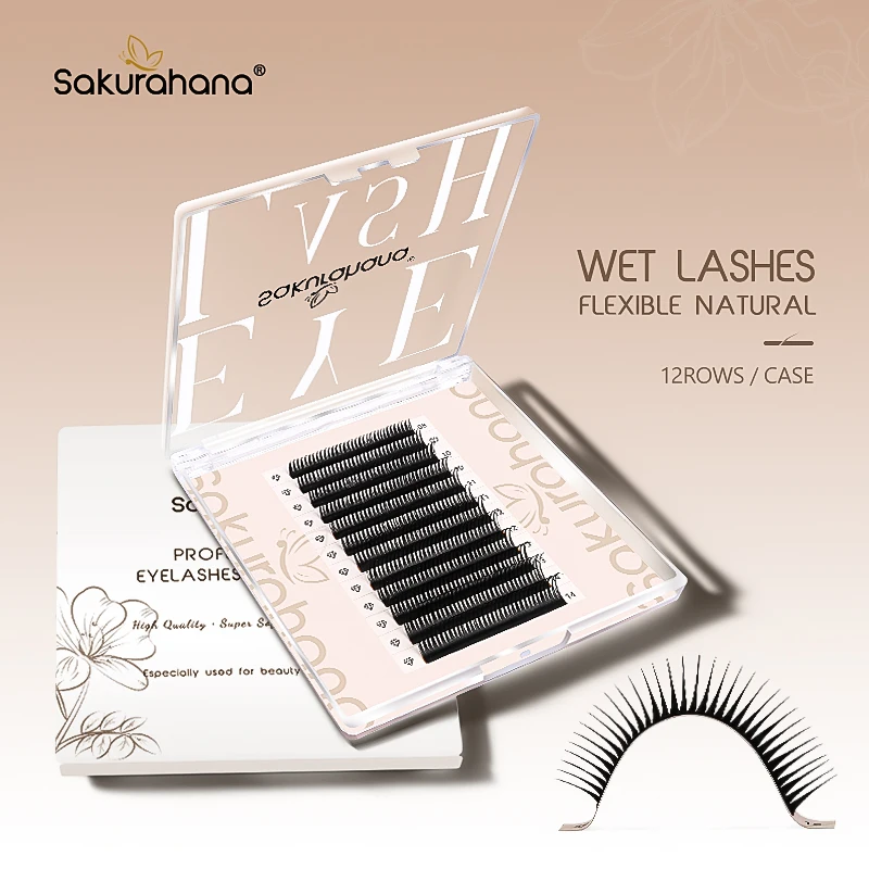 Sakurahana Natte Wimper Extension Cosplay Type Spikes Wimpers Cluster Premade Fans Valse Wimpers voor Make-Up Natuhana