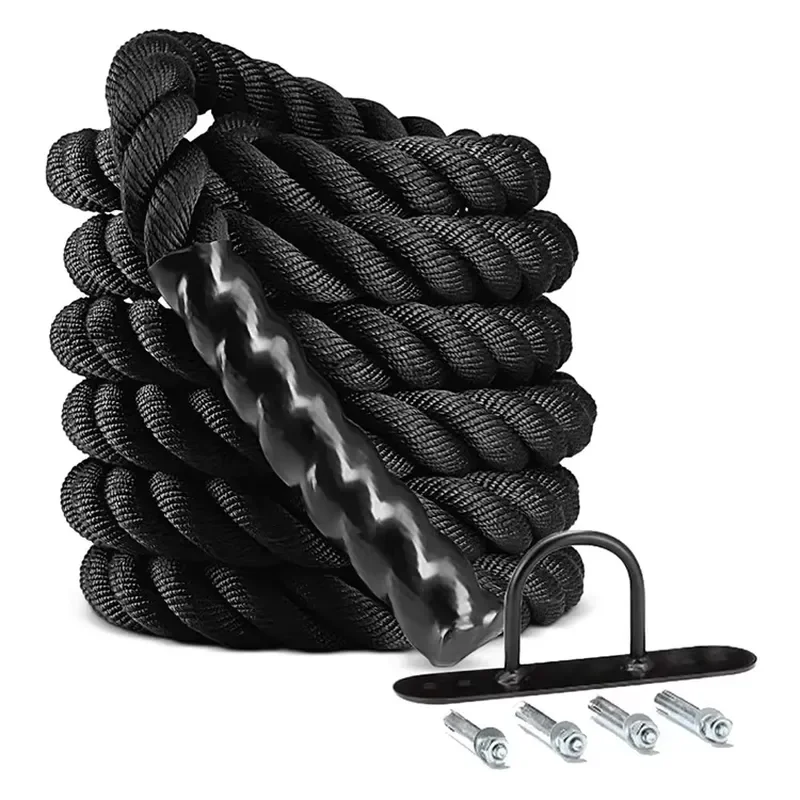 Professional custom heavy-duty polyester fiber battle rope 4-20kg, multi-functional, suitable for outdoor exercise in home