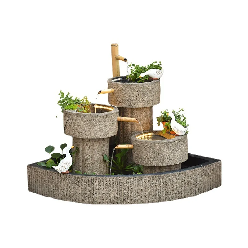 

Outdoor courtyard flowing water fish pond Chinese garden layout rockery landscaping garden fish tank landscape ornaments