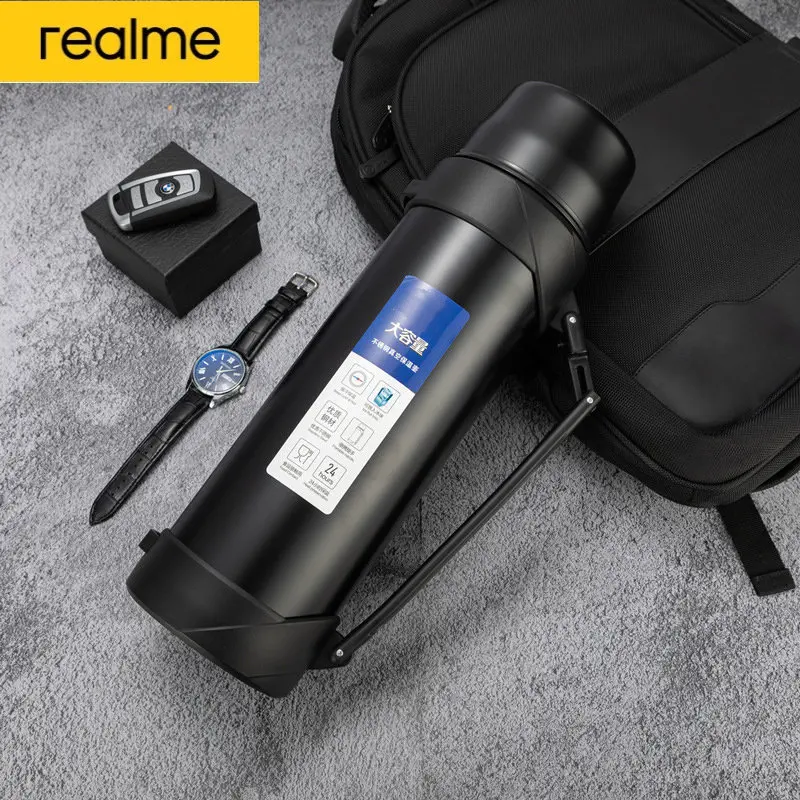 

realme Food-Grade Thermos Kettle Large-Capacity Car Travel Outdoor Thermos Cup Portable Thermos Household Water Bottle Thermos