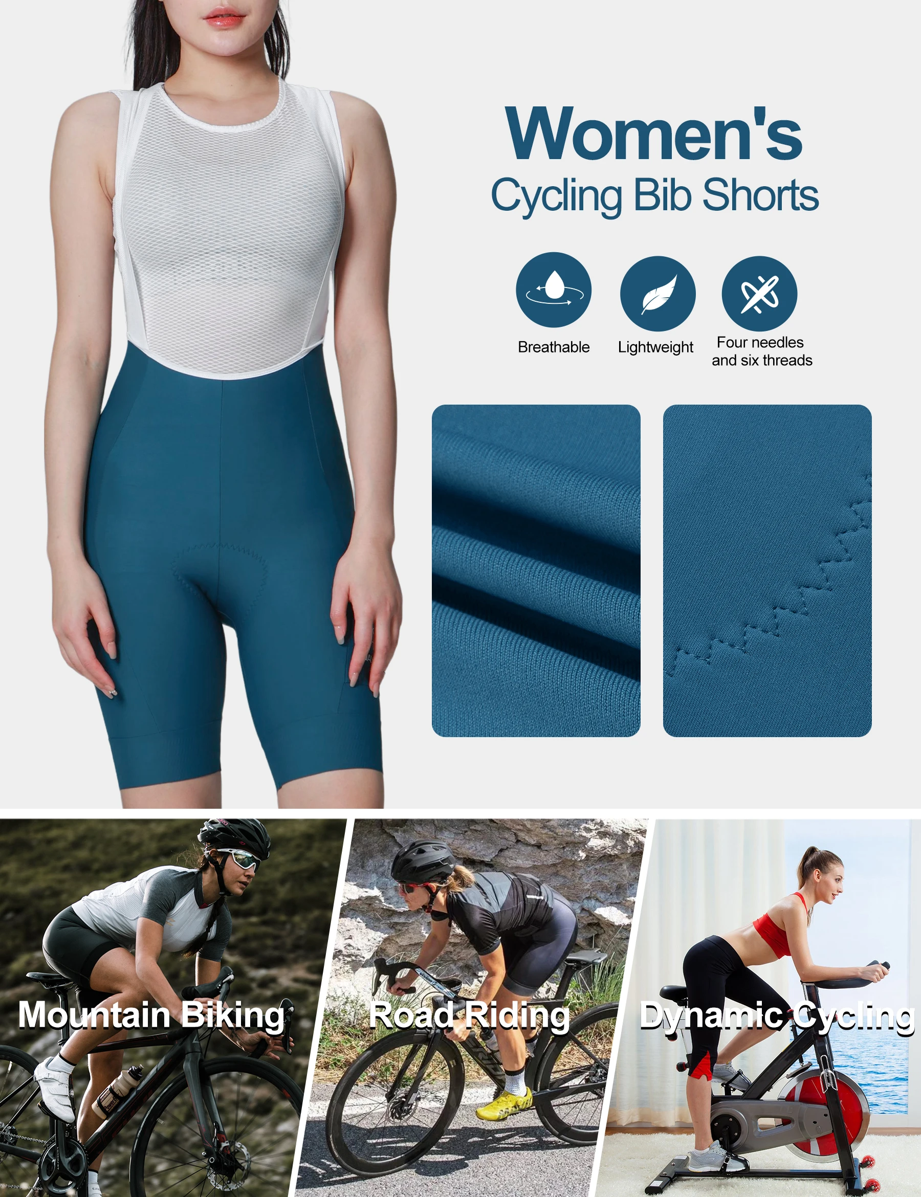 INBIKE Pro Cycling Bib Shorts Women Padded Bike Shorts Biking Pants for Bicycle Pants Breathable Quick-Dry MTB Cycling Clothing - Image 5