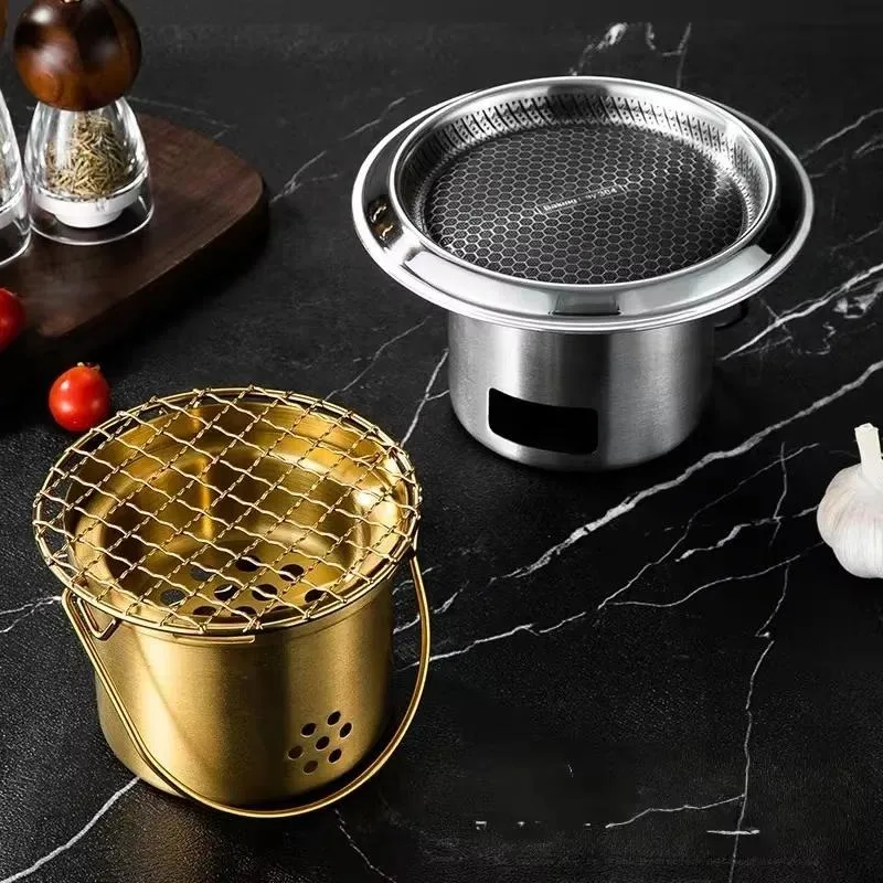 Mini Outdoor Stainless Steel Charcoal Grill New Design Household Portable BBQ for Camping Picnic Cooking