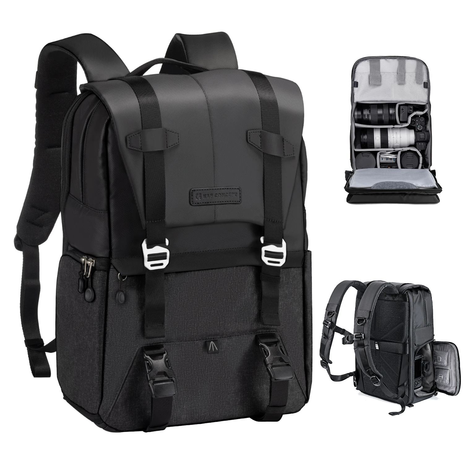 K&F CONCEPT Outdoor Travel Photography BagIn Rain Cover Camera Backpack Can Carry tripod  Ergonomic Design For Sony Canon Nikon